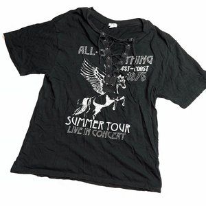 Garage T-Shirt: Lace-Up Graphic Band Tee